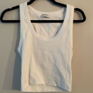 Babaton white ribbed crop tank